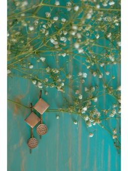 Studio Anviksha - Copper Beaten Circular Rhombus Hooks - Brass