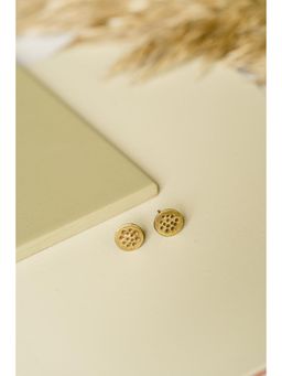 Studio Anviksha - Gold Beaten Circular Brass Studs