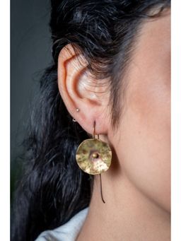 Studio Anviksha - Copper Lotus Leaf Earhooks