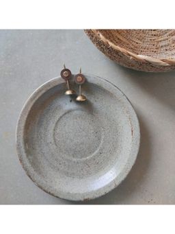 Studio Anviksha - Copper Mixed Metal Button With Dome Hooks Earrings