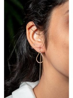 Studio Anviksha - Gold Drop Earhooks With Long End