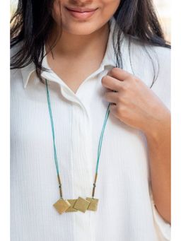 Studio Anviksha - Teal Uneven Square Necklace