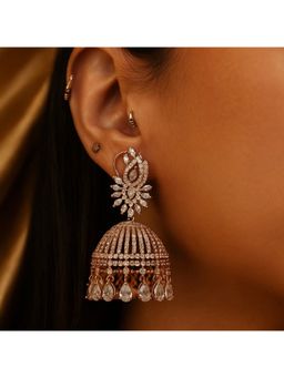Kare Kraft - White Suroor Rose Dome Jhumkas