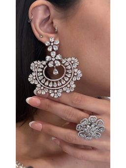 Kare Kraft - White Celeste Diamond Danglers