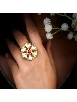 Kare Kraft - Red Kumud Kundan Ruby Ring
