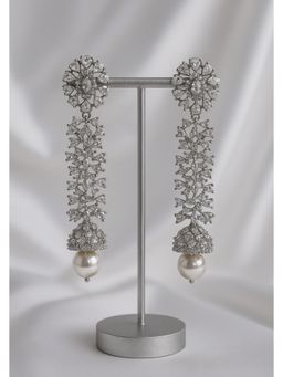 Kare Kraft - White Aarvi Diamond and Pearl Drop Earrings