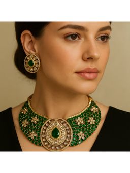 Kare Kraft - Green Regal Emerald Jadau Choker Set