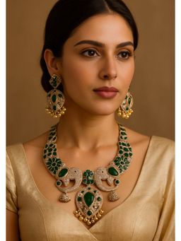 Kare Kraft - Green Majestic Emerald Elephant Motif Choker Set