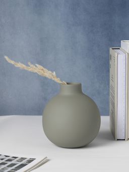 Bonhomie - Grey Round Ceramic Vase
