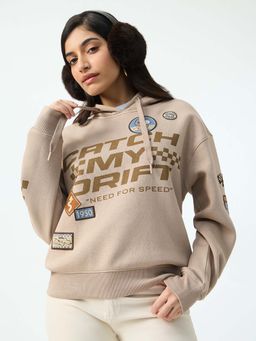 The Souled Store - Official Peanuts Catch My Drift Women Oversized Hoodie