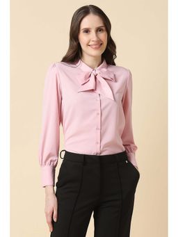 Allen Solly - Women Pink Solid Long Sleeves Shirt