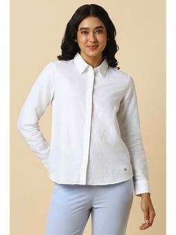 Allen Solly - Women White Solid Long Sleeves Shirt