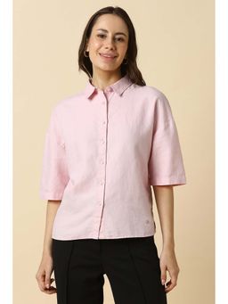 Allen Solly - Women Pink Solid Shirt