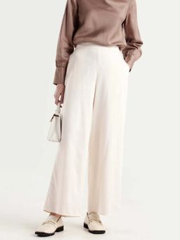 RAREISM - Women Anina-B Off White Cotton Blend Plain Trouser