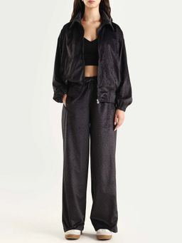 RAREISM - Women Jacamo-B Black Polyester Straight Monogram Print Trouser