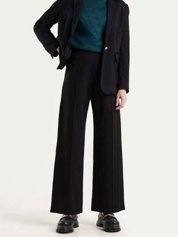 RAREISM - Women Jancura-S26 Black Viscose Blend Relaxed Fit Plain Trouser