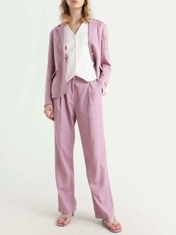 RAREISM - Women Linzy-B Dusky Pink Linen Straight Plain Trouser