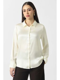 Van Heusen - Women Cream Solid Long Sleeves Formal Shirt