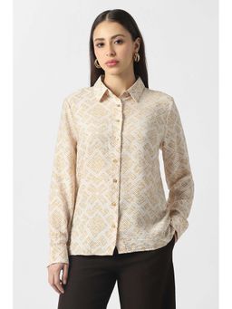 Van Heusen - Women Beige Print Long Sleeves Formal Shirt