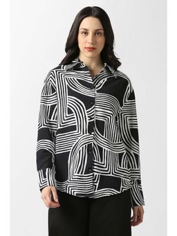 Van Heusen - Women Black Print Long Sleeves Casual Shirt