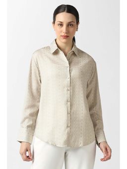 Van Heusen - Women Beige Print Long Sleeves Formal Shirt