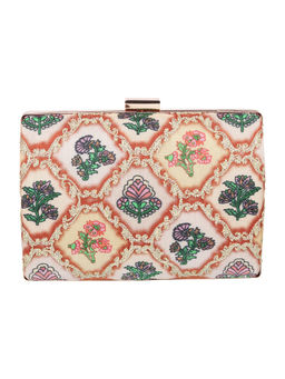 Mochi - Multi-Color Mirror Work Faux Leather Clutch
