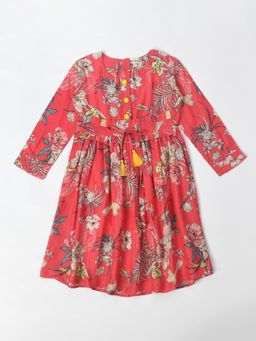 Bella Moda - Red Fit and Flair Casual Wear Dress