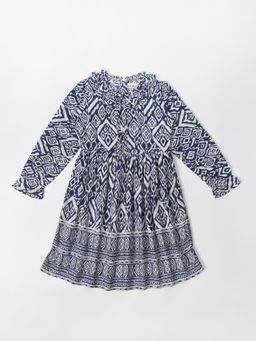 Bella Moda - Navy Blue Fit and Flair Casual Wear Dress