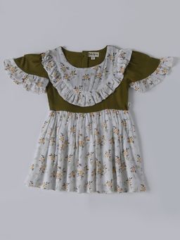 Bella Moda - White Fit and Flair Casual Wear Dress