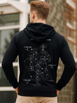 Bewakoof - Official Dc Jet Black Action Figure Graphic Printed Hoodies