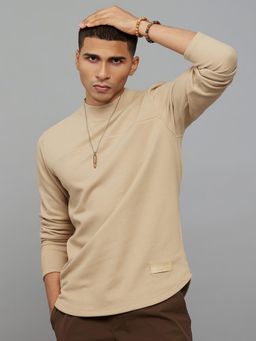 ROOKIES - Beige Polyester Blend Round Neck Full Sleeves Sweatshirt