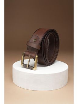 Louis Philippe - Men Brown Solid Leather Formal Belt