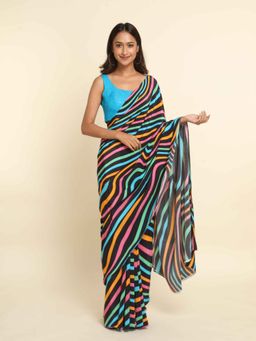 Suta - Multi-Color Printed Liva Saree