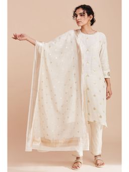 Folksong - White Printed Dupatta