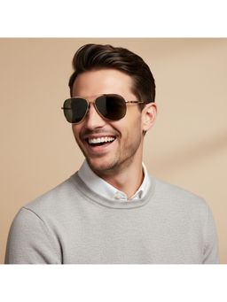 Scott Sunglasses - Dark Green Lens Aviator Sunglasses With UV Protection (Scott 3213 Kai C1 S) (62)