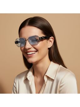 Scott Sunglasses - Light Blue Lens Hexagon Sunglasses With UV Protection (Scott 3215 Hera C4 S) (56)