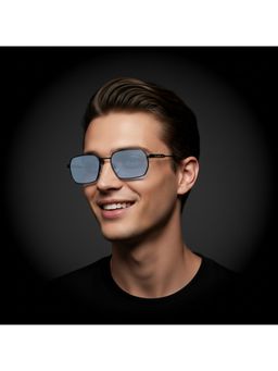 Scott Sunglasses - Light Blue Lens Hexagon Sunglasses With UV Protection (Scott 3233 Landry C2 S) (55)