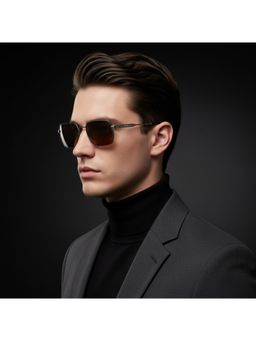 Scott Sunglasses - Dark Brown Lens Hexagon Sunglasses With UV Protection (Scott 3233 Landry C3 S) (55)