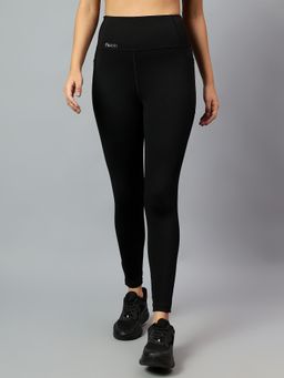 Fitkin - Womens Black Side Stripe Biker Tights