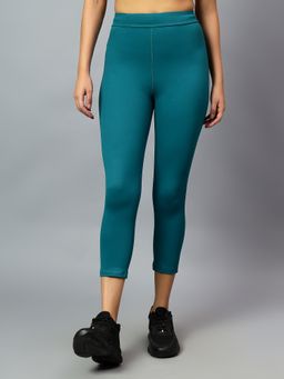 Fitkin - Women Teal Green Tight with Zipper Pocket