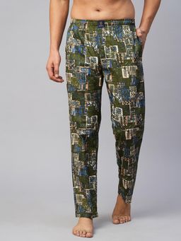 Urban Scottish - Men Green Cotton Printed Lounge Pants