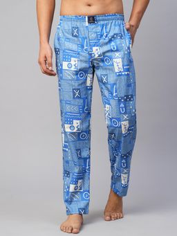 Urban Scottish - Men Blue Cotton Printed Lounge Pants