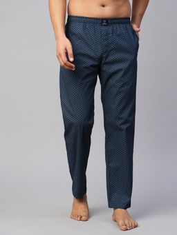 Urban Scottish - Men Navy Blue Cotton Printed Lounge Pants