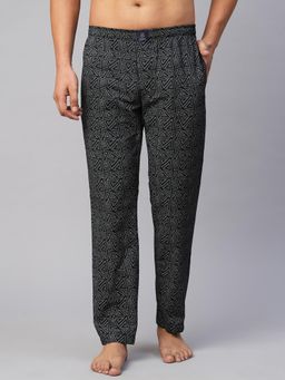 Urban Scottish - Men Black Cotton Printed Lounge Pants