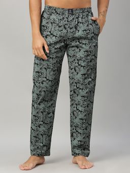 Urban Scottish - Men Grey Stylish Print and Convenient Side Pockets Lounge Pant