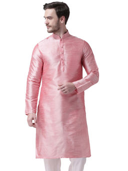 SG LEMAN - Peach Solid Kurta For Men