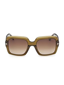 Tom Ford Eyewear - Brown Acetate Women Square Sunglass (FT1082 54 51F) (54)