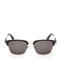 Tom Ford Eyewear - Grey Acetate Women Browline Sunglass (FT1242-K 56 01A) (56)