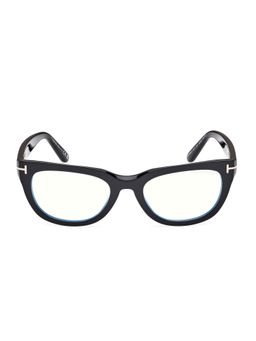 Tom Ford Eyewear - Black Acetate Women Rectangular Frame (FT6066-B 53 001) (53)