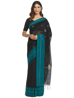 Fabindia - Black Chanderi Cotton Silk Saree